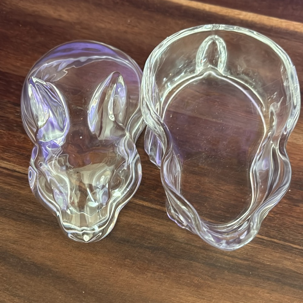 Clear Glass Bunny Dish By Crate & Barrel - Picture 3 of 4